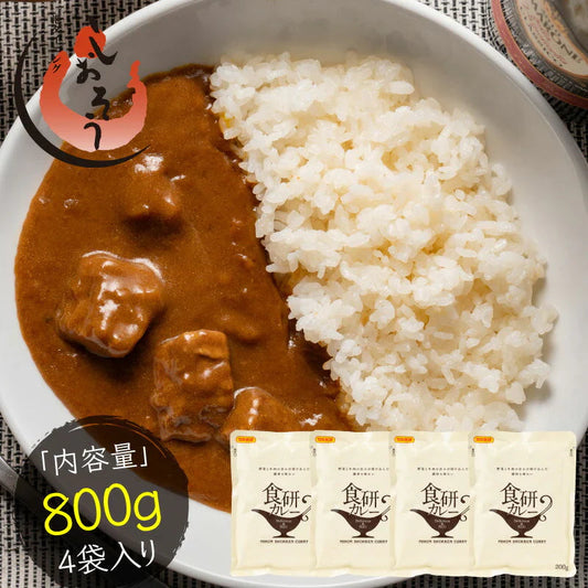 カレー 食研カレー 200g×4袋 4人前 中辛 業務用 湯煎 温めるだけ レトルト 日本食研 惣菜 カレー  お取り寄せグルメ 非常用 食品  ※ポスト投函商品の発送は1～2週間前後になります