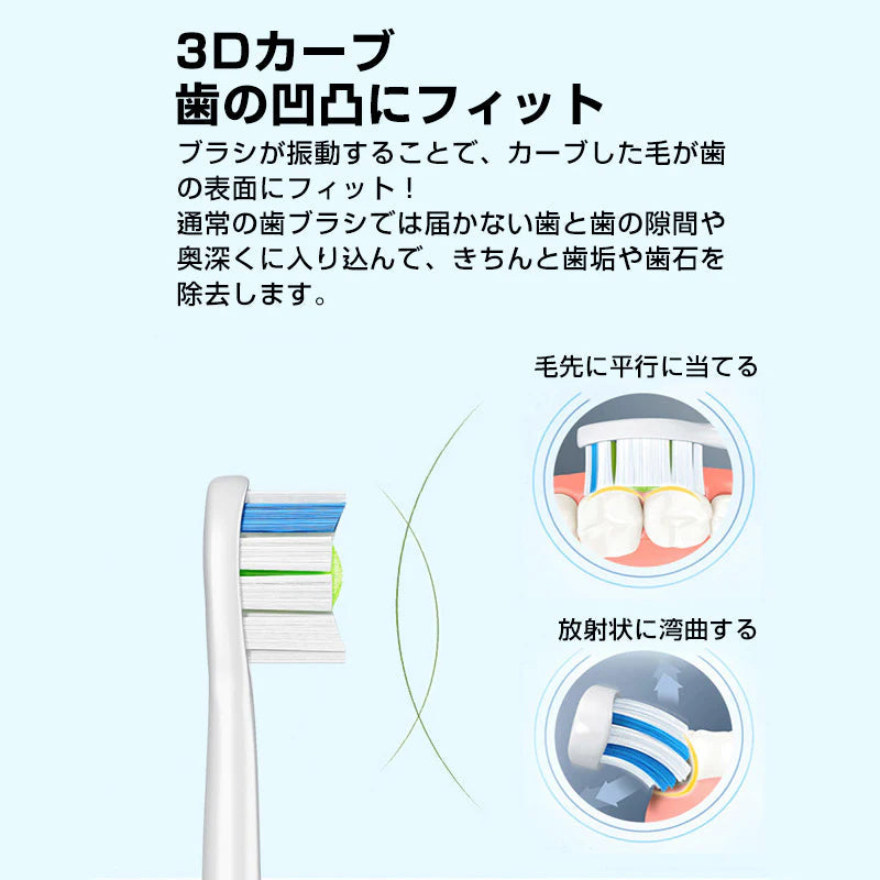 電動歯ブラシヘッド 歯垢除去 替えブラシ 4個セット 口臭対策 フィリップス 互換 ソニッケアー 個別包装 ステイン プラーク除去 口腔ケア 音波振動 スペア 予備