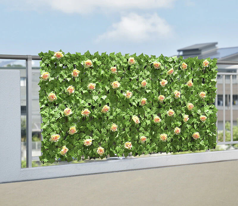 【花有タイプ】グリーンフェンス 1m×3m 目隠し 日除け おしゃれ 花付き 花無し 葉っぱ ベランダ 庭 防犯 侵入防止 / 目隠しグリーンフェンス