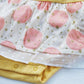 日本製 子供服 Cream Chantilly ベビー服 ドット星プリントスカート付ロンパース（イエロー）80cm