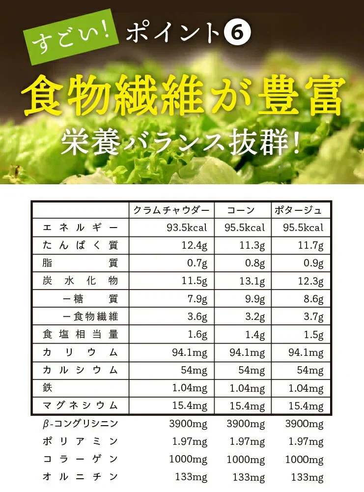 🩵【まとめ買いが超お得】プロテインダイエットリゾット18食 コーンスープ クラムチャウダー 野菜ポタージュ