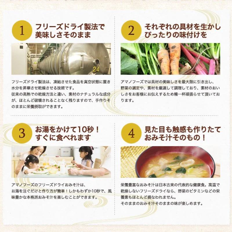 アマノフーズ　いつものおみそ汁　いつもの12種24食+贅沢3種6食 計30食