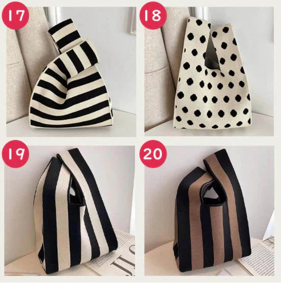 【3】【同柄2個セット】【予約商品・発送時期は商品説明に記載】ニット バッグ ニットバッグ 同柄 2個セット マルシェバッグ ニット トートバッグ 縦型 クロシェ編み かぎ針 ハンドバッグ マルシェ 韓国 ミニバッグ ミニバッグ 送料無料 ギフト プレゼント