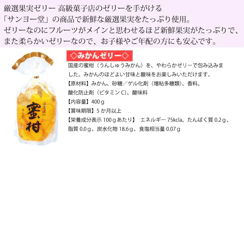 サンヨー堂 果実ゼリー ２袋セット☆みかん400g×2袋☆ネコポス便　送料込