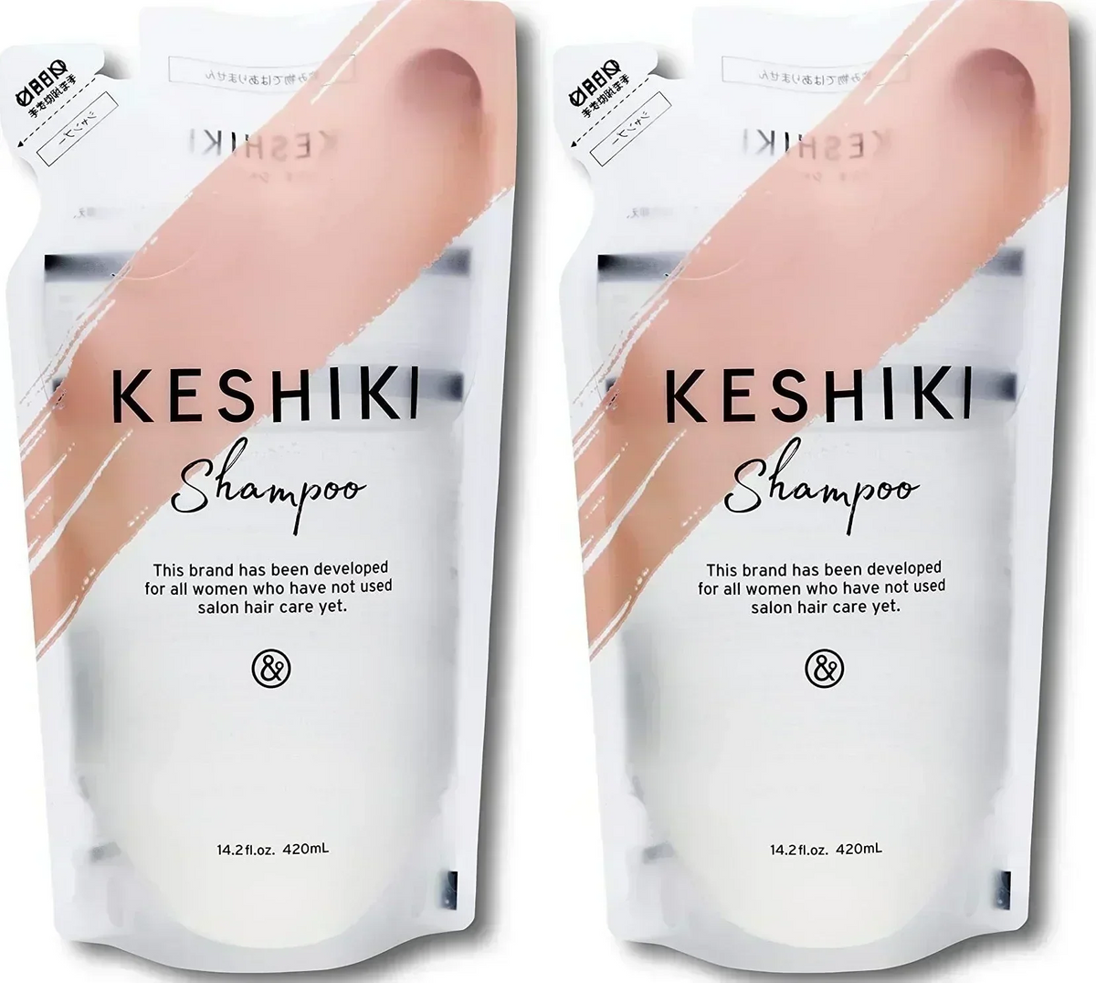 2袋セット KESHIKI ケシキ シャンプー 詰め替え クリックポスト発送のみ 送料無料 420ml 美容室 美容院 アミノ酸 いい香り 美容液 天然由来成分 サロン専売 ヘアトリートメント 美容室 サロン専売品 美容院 ヘアケア ヒートケア ダメージ ＆NINE アンドナイン