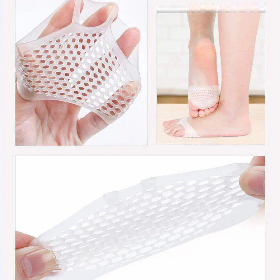(ベージュ)足裏保護パッド シリコン つま先カバー 外反母趾サポーター 足指保護 足裏痛み緩和 ジェルクッション タコ マメ