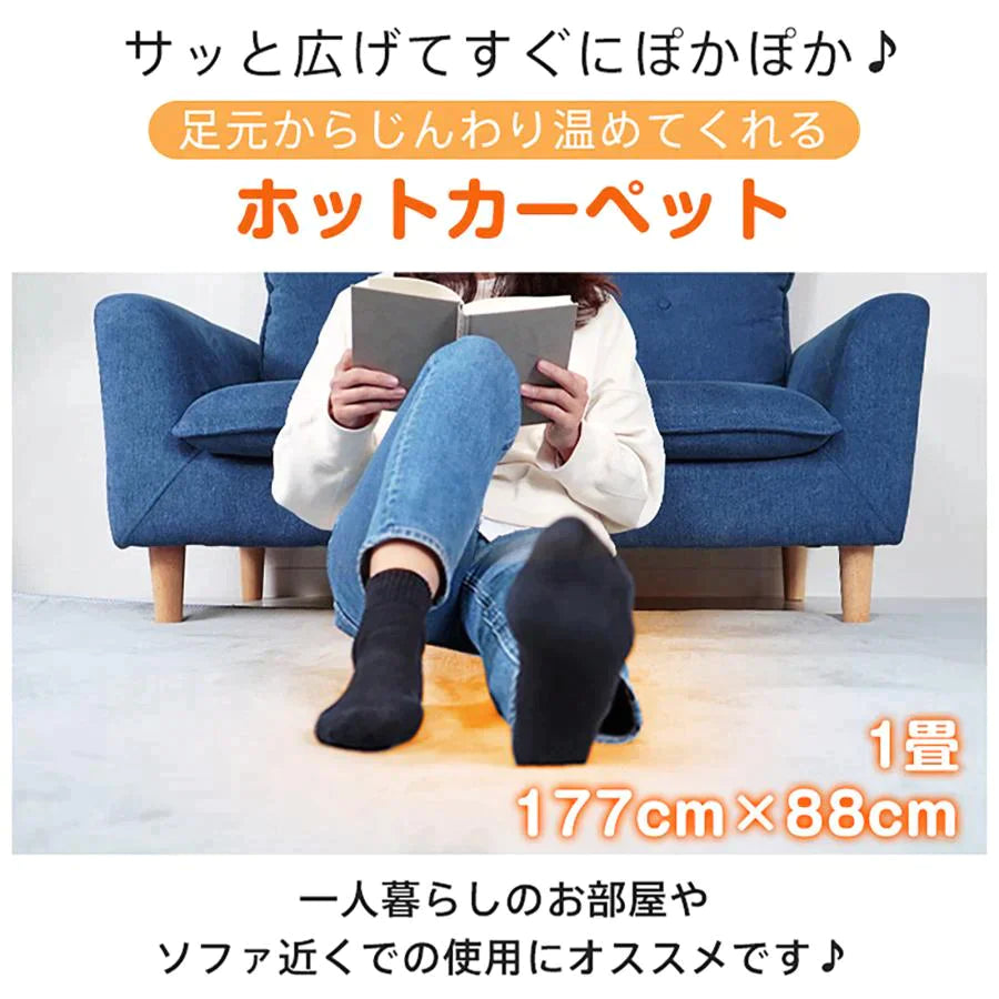 【送料無料】 ホットカーペット 1畳 本体 ダニ退治 節電 温度調節 折り畳み 速暖 電気カーペット 電気マット こたつ タイマー 江戸間 軽量 ペット 冷え性 sg095