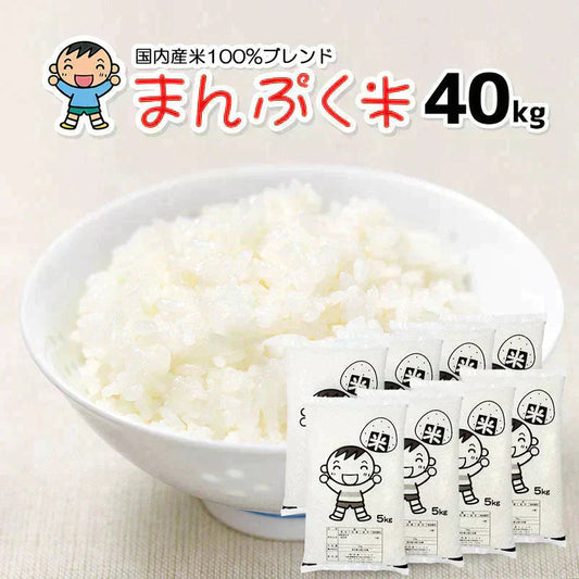 白米 40kg まんぷく米 国内産 送料無料 40キロ 米40キロ こめ コメ お米 新米 お米40kg