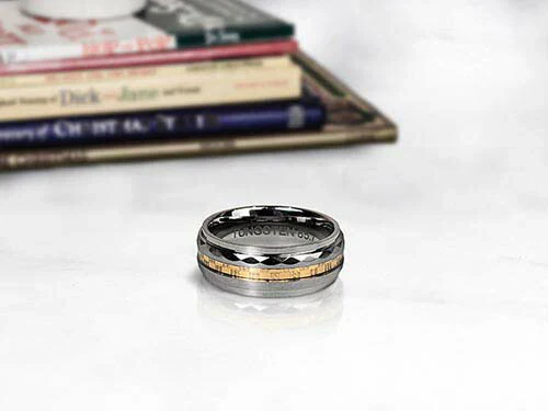 【ピンクゴールド 9号】タングステン 指輪 リング レディース メンズ 刻印入り 30代 40代 50代 プレゼント ペア 記念日 結婚記念日 誕生日 夫婦 カップル