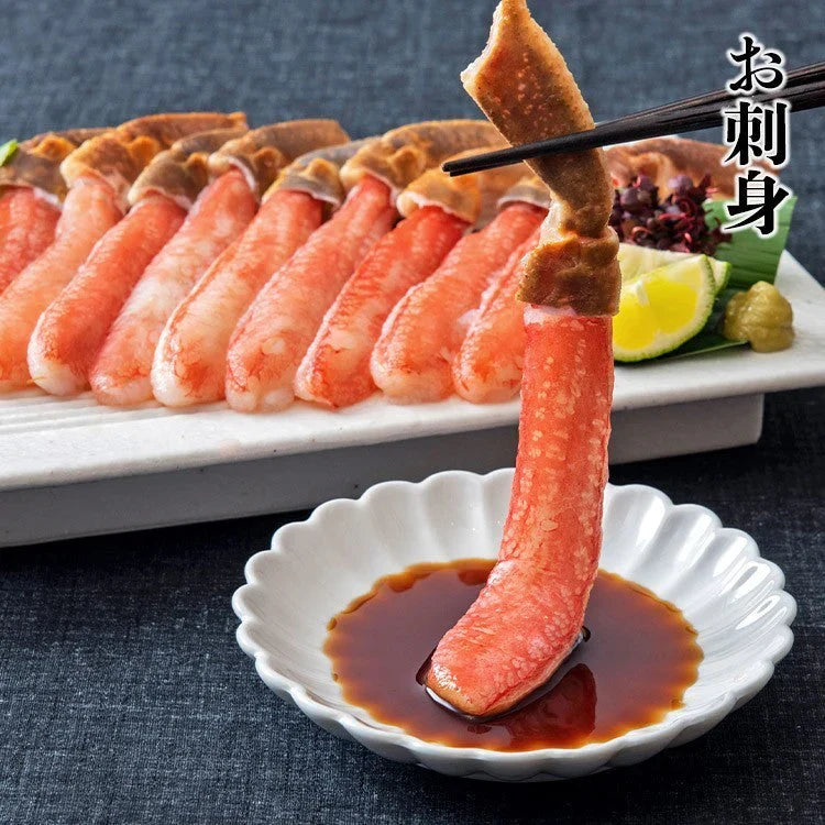 かに 太脚棒肉100％ 1kg 特大30本(15本×2) お刺身で食べられる プレミアムずわい蟹ポーション 送料無料 ズワイガニ カニ 蟹