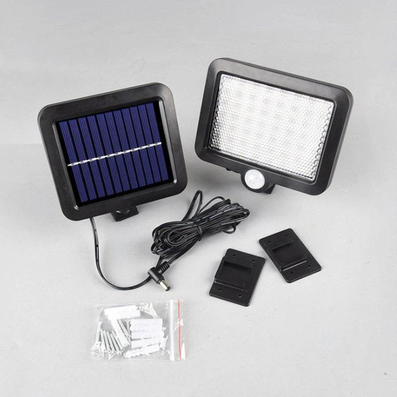 LED センサーライト 屋外 ソーラー 56LED分離式（ソーラ?ライトのセット） 人感センサー 分離式　延長コード付(w004)