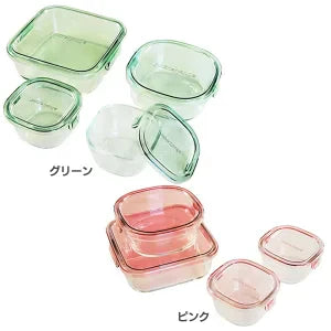 【カートアップNG】iwaki 保存容器 角型4点セット PSCPRN4G1 グリーン