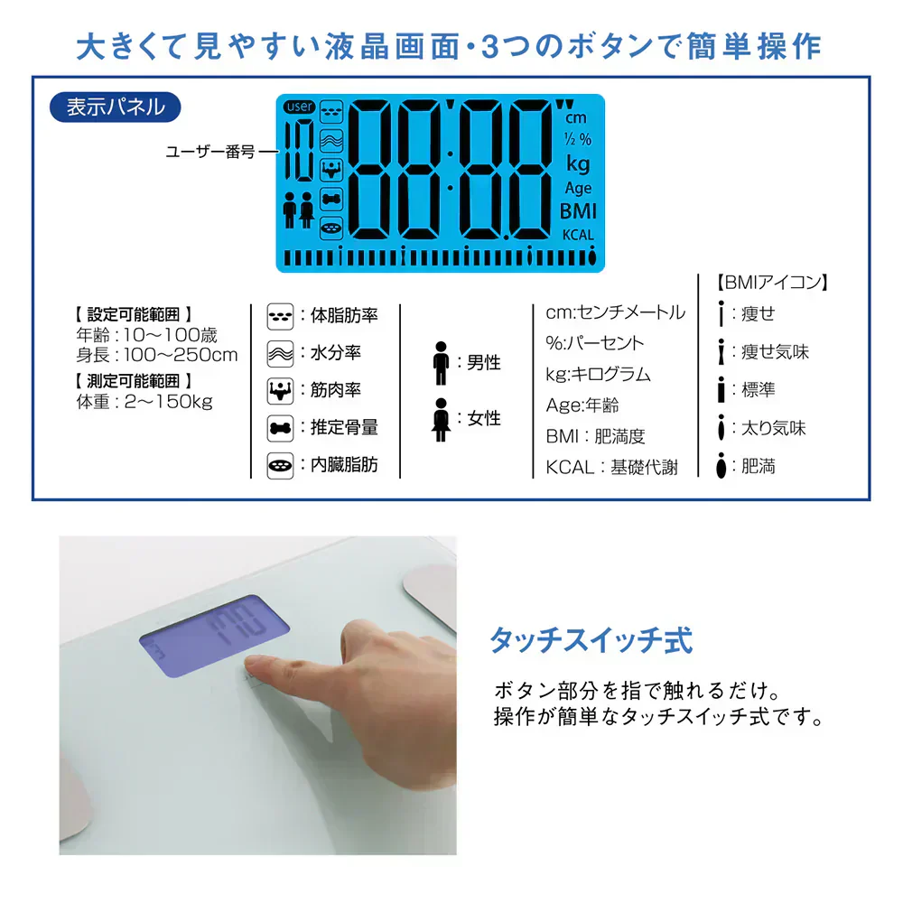 macros マクロス KEEPs 体組成計 カラダスケール WH MEHR-10  体重計