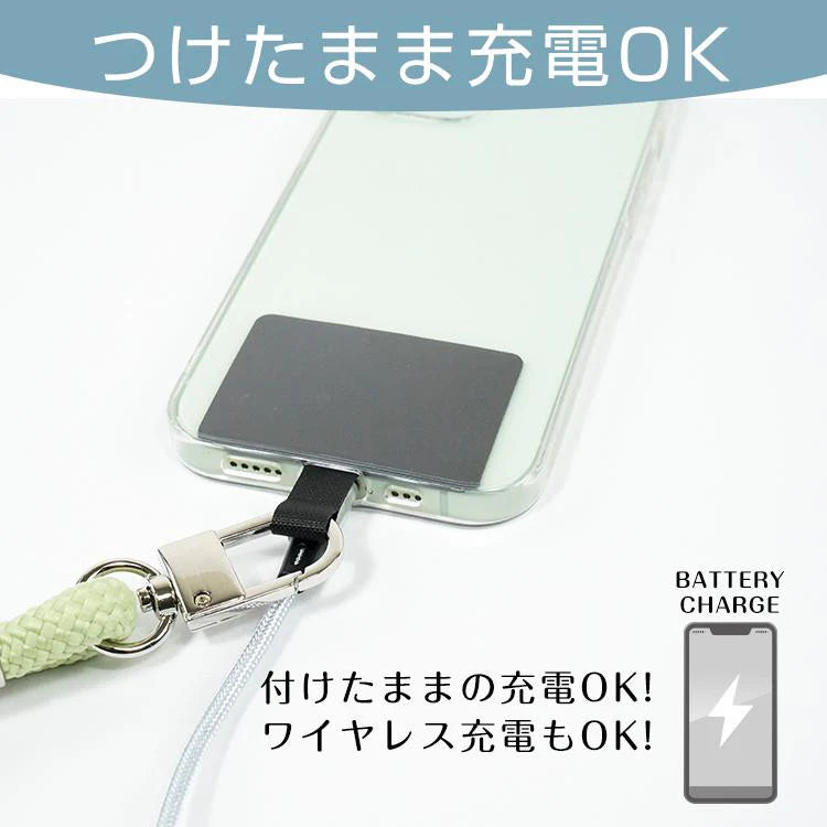 ストラップホルダー 「ネイビー・ターコイズの計2個セット」 スマホショルダー スマホストラップ ストラップホルダー ロープストラップ mb151set-b
