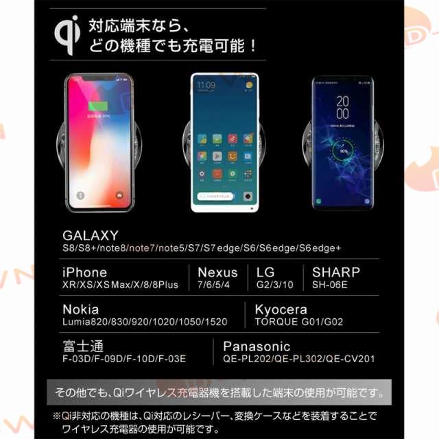 当日発送 ワイヤレス充電器 Qi認証 ガラス製 急速充電 薄型 充電 スマート かっこいい 柄 持ち運び便利 スケルトン Ｑi 超強力 新仕様 w303