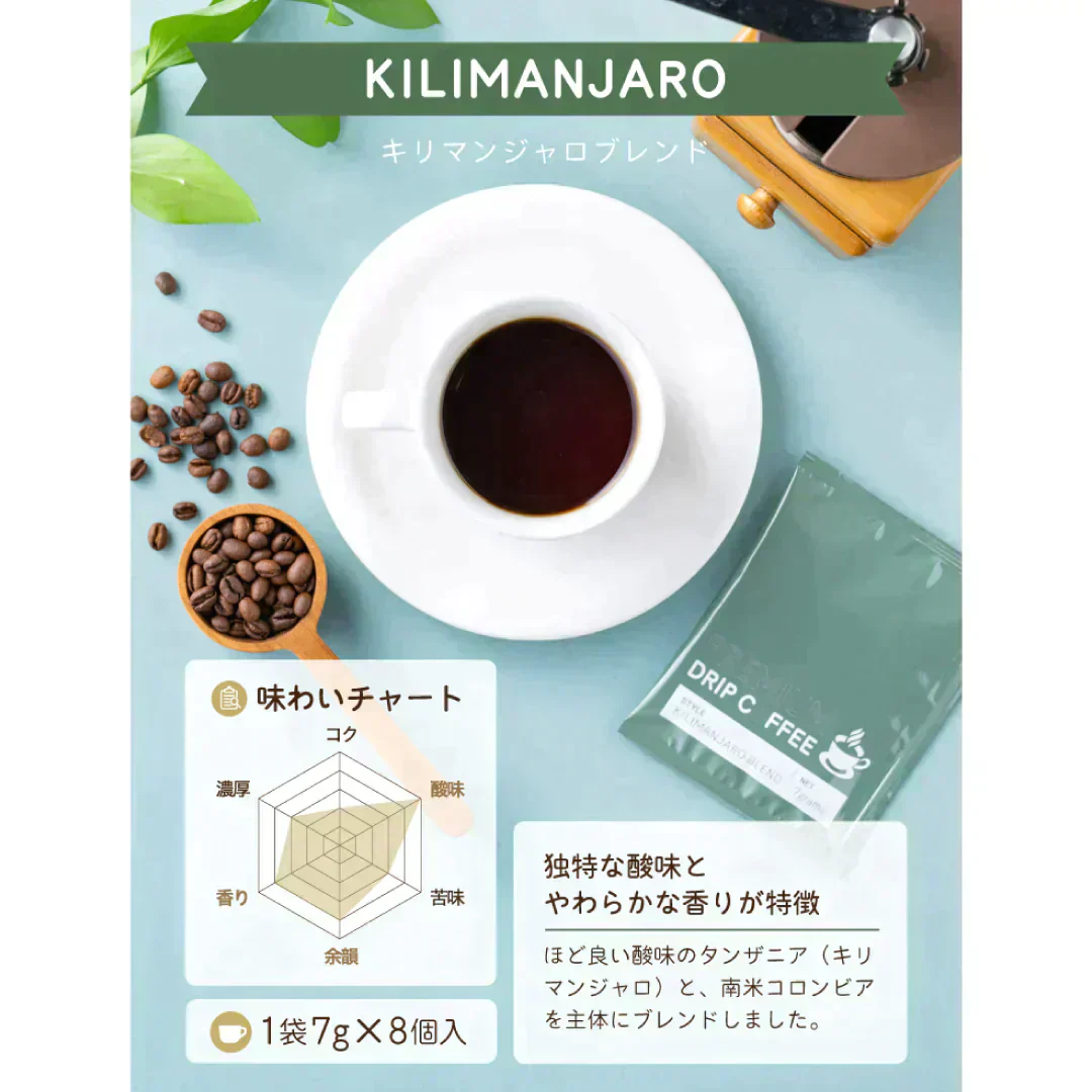 プレミアムドリップコーヒー　キリマンジャロ　4個入