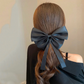 (ブラック)リボンバレッタ 大きい リボンヘアアクセサリー ヘアクリップ 清楚 ガーリー エレガント ヘアピン