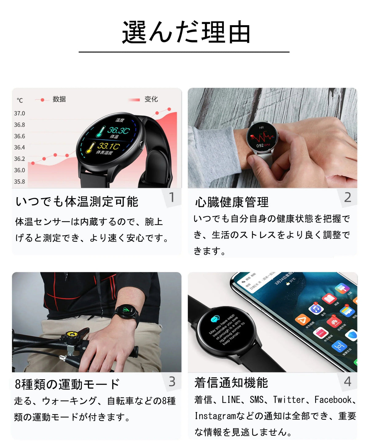 スマートウォッチ 2020最新仕様(m54)ブラック w083A