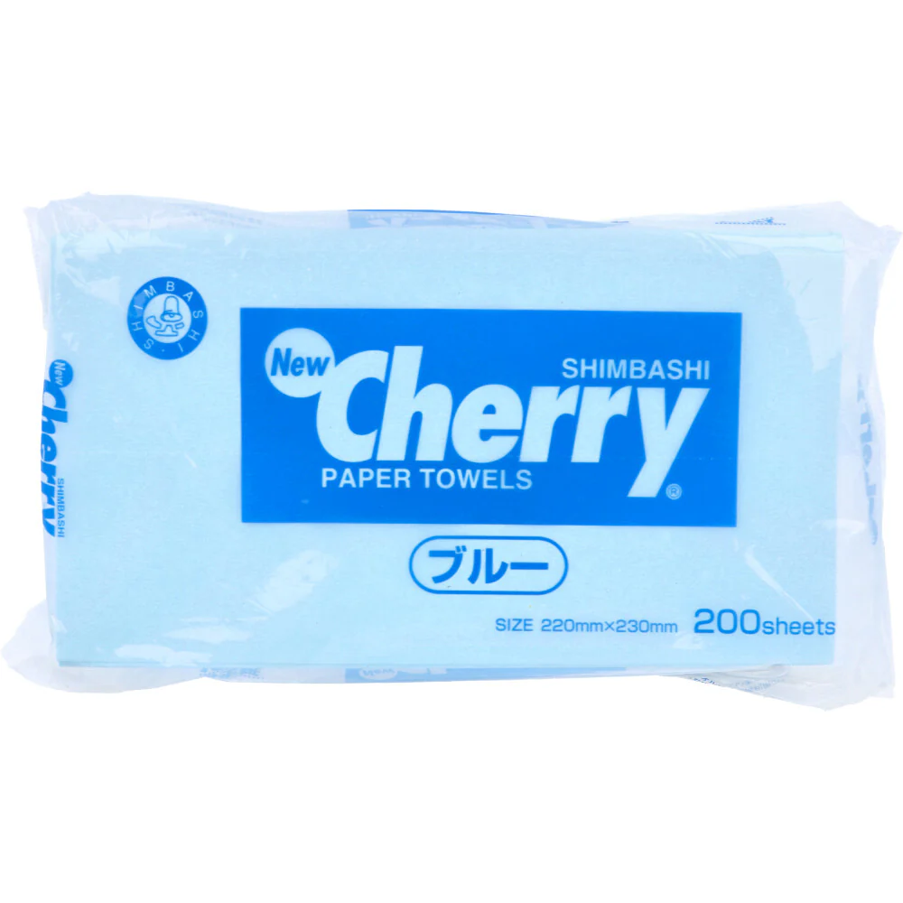ペーパータオル 新橋製紙 Newcherry ニューチェリー ブルー 再生紙100％ 200枚入り X20パック