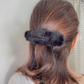 (ブルー)もこもこヘアピン 大きめ　ヘアクリップ　韓国風　ヘアアクセサリー　かわいい　オシャレ　髪飾り パーティー飾り 上品
