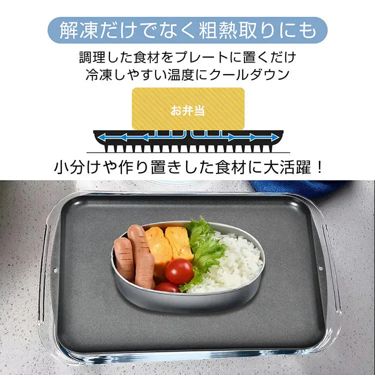 解凍プレート 急速解凍 置くだけ SNS話題 自然解凍 時間短縮 解凍板 解凍皿 まな板 アルミ合金 肉 魚 冷凍食品 便利グッズ 超薄型 キッチン エコ 電気不要