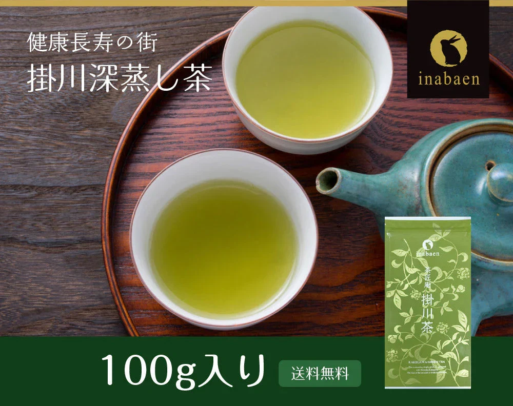 日本橋いなば園 静岡深蒸し茶 掛川茶 100g メール便 送料無料