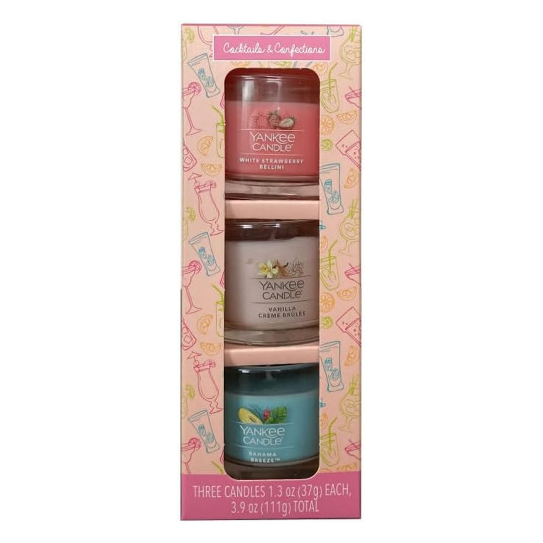 YANKEE CANDLE (ヤンキーキャンドル) シグネチャータンブラーミニ３個セット カクテルズコンフェクションズ(アイスドベリーレモネード/ビーチエスケープ/クリフサイドサンライズ)カメヤマキャンドル