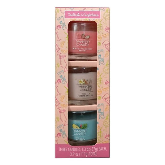 YANKEE CANDLE (ヤンキーキャンドル) シグネチャータンブラーミニ３個セット カクテルズコンフェクションズ(アイスドベリーレモネード/ビーチエスケープ/クリフサイドサンライズ)カメヤマキャンドル