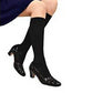 【SUPER在庫処分市】着圧ソックス 綿 【3足組】黒無地 ハイソックス むくみとり レディース靴下
