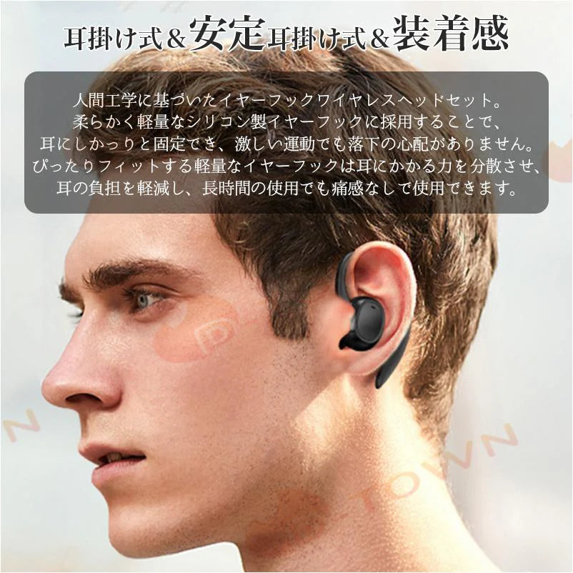ワイヤレスイヤホン Bluetooth 5.3 ブルートゥースヘッドホン 耳掛け型 ヘッドセット 軽量 高音質  w630C(ピンク)