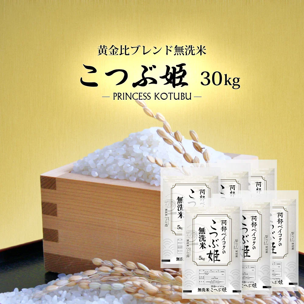 無洗米 30kg (5kg×6袋) こつぶ姫 国内産 送料無料 無洗米30キロ こめ コメ お米 精米 お米30kg お米30キロ