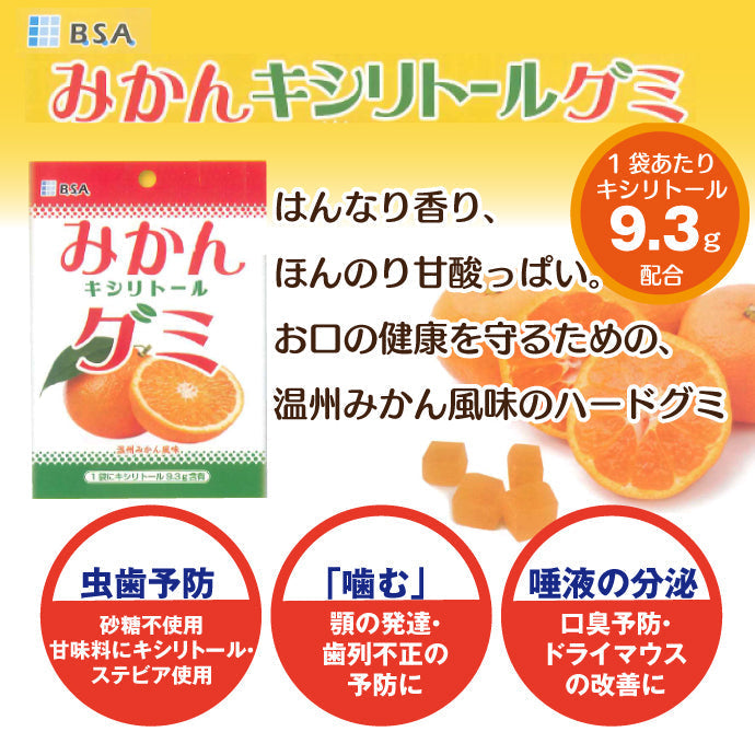 【3人シェア買いでお得】トレーニング フーセンガム(4粒×24箱) グレープ味 ＋ BSA みかんキシリトールグミ  3袋(12粒/袋) 【歯科医院専用 キシリトール 風船ガム ハードグミ】