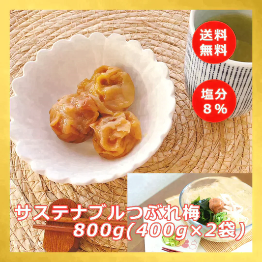 【全国一律送料無料】800ｇつぶれ梅（はちみつ入）400ｇ×2袋セット【エコ得】