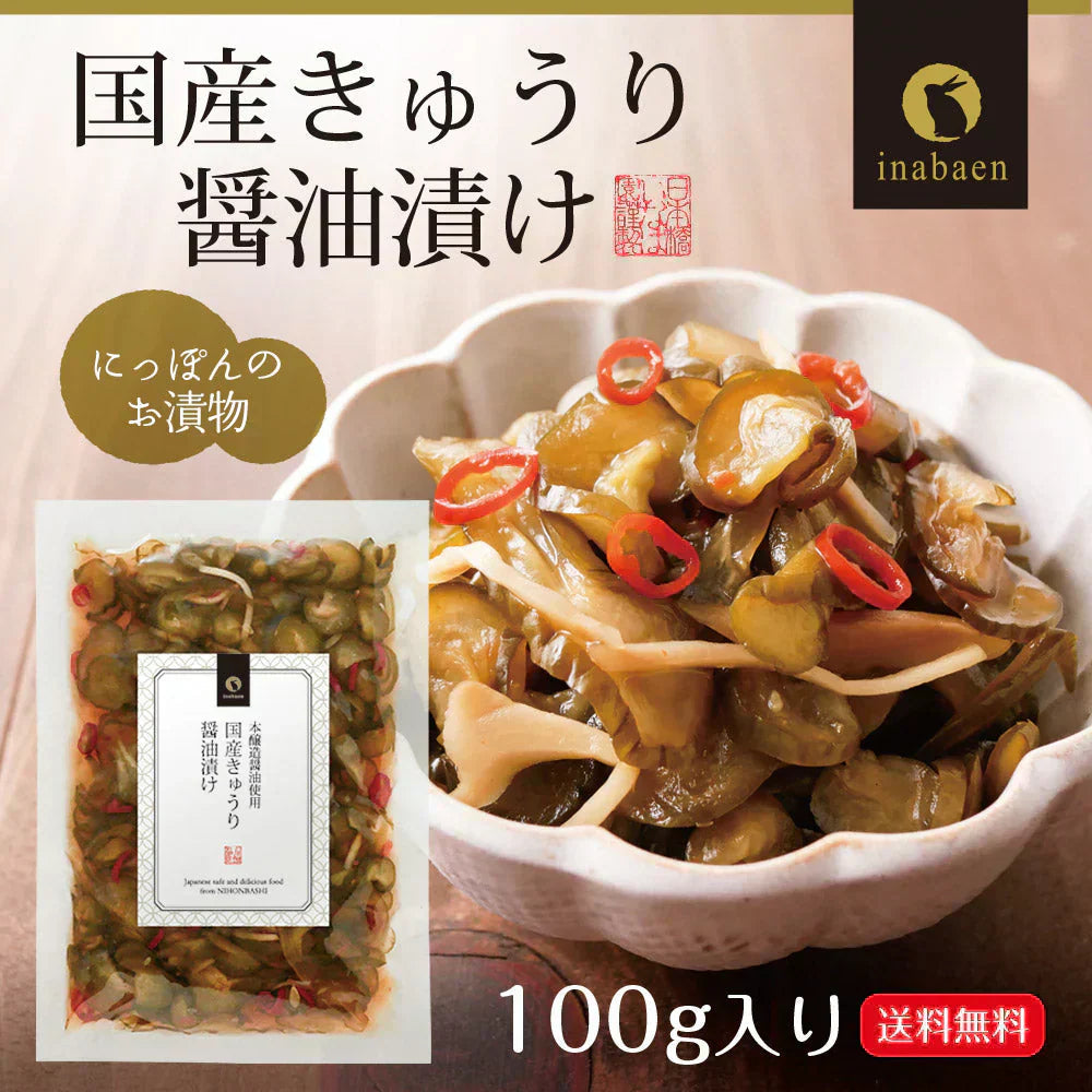 日本橋いなば園 国産きゅうり醤油漬け 100g ネコポス メール便送料無料