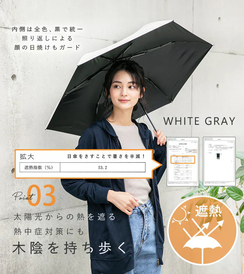 【軽量日傘】【ホワイトグレー】