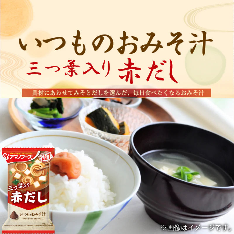 アマノフーズ いつものおみそ汁 赤だし 三つ葉入り 10食