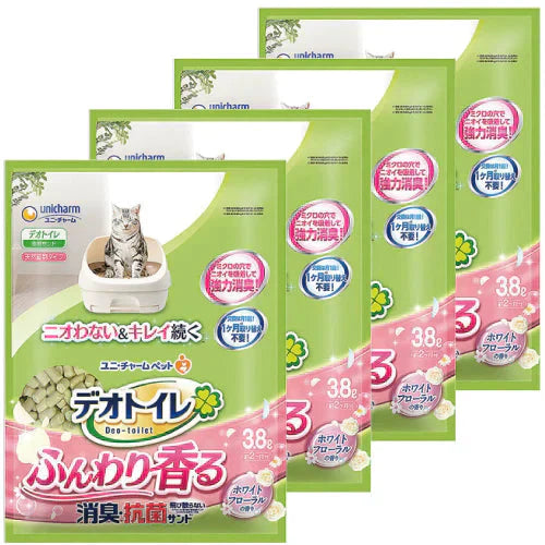 デオトイレ　ふんわり香る消臭・抗菌サンド(ホワイトフローラルの香り)　3.8L　4袋