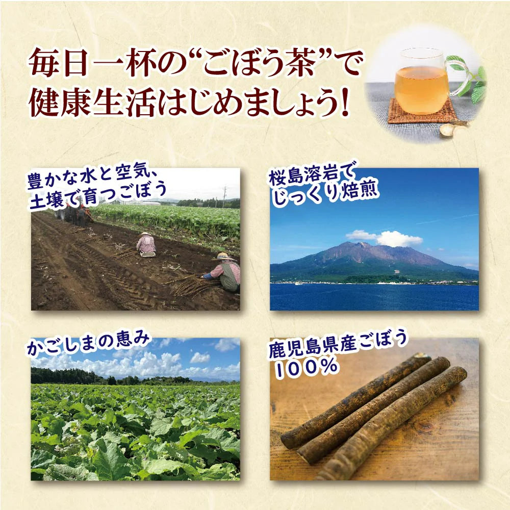 豊生　かごしまの恵み焙煎ごぼう茶 35ｇ◆ 午房茶 ごぼうちゃ ゴボウ茶 ノンカフェイン 煮出し不要 粉末タイプ 調活 鹿児島 かごしま 国産 日本製 遠赤外線 桜島溶岩焙煎 皮ごと 丸ごと 離乳食 豚汁 スープ ポタージュ パウダー