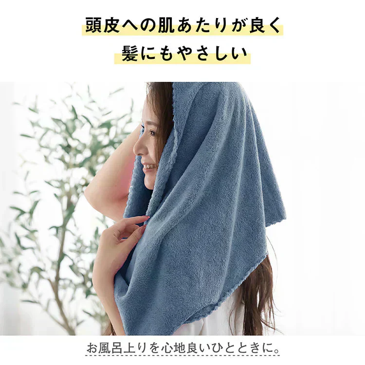 【ライトグレー2枚】ヘアタオル フェイスタオル ヘアドライタオル 速乾タオル 吸水タオル 吸水速乾
