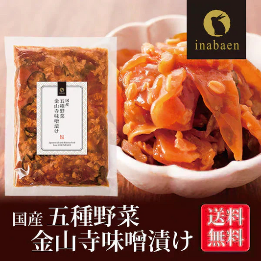 日本橋いなば園 国産五種野菜金山寺味噌漬け 180g ネコポス メール便送料無料
