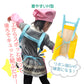 キッズエプロン グレー 120（110cm,120cm,130cm）2点セット H型エプロン 給食帽子 セット 子供用エプロン かわいい キャラクター付 110 120 130 140 幼稚園 小学生 絵画 料理 女の子 男の子