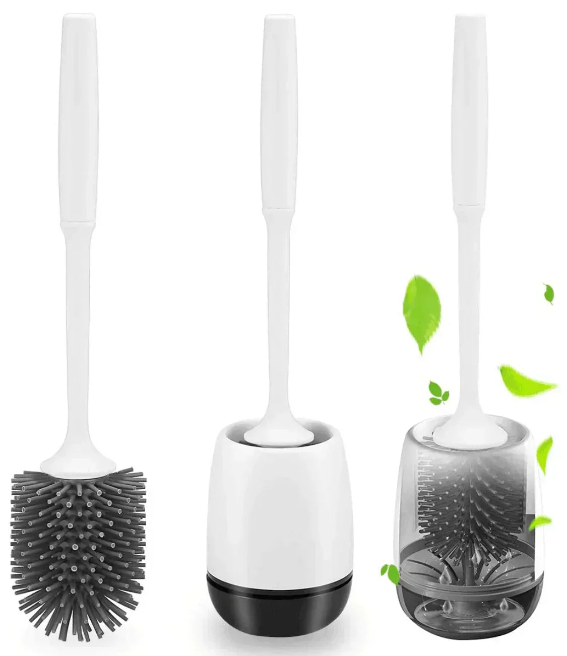 即納商品 トイレブラシ 柔らかい地面式 掃除ブラシ 収納ケース付き コンパクト TPR材質 トイレ掃除 傷つけない 用品 衛生トイレ掃除 トイレ掃除 掃除ブラシ(w073A)グレー