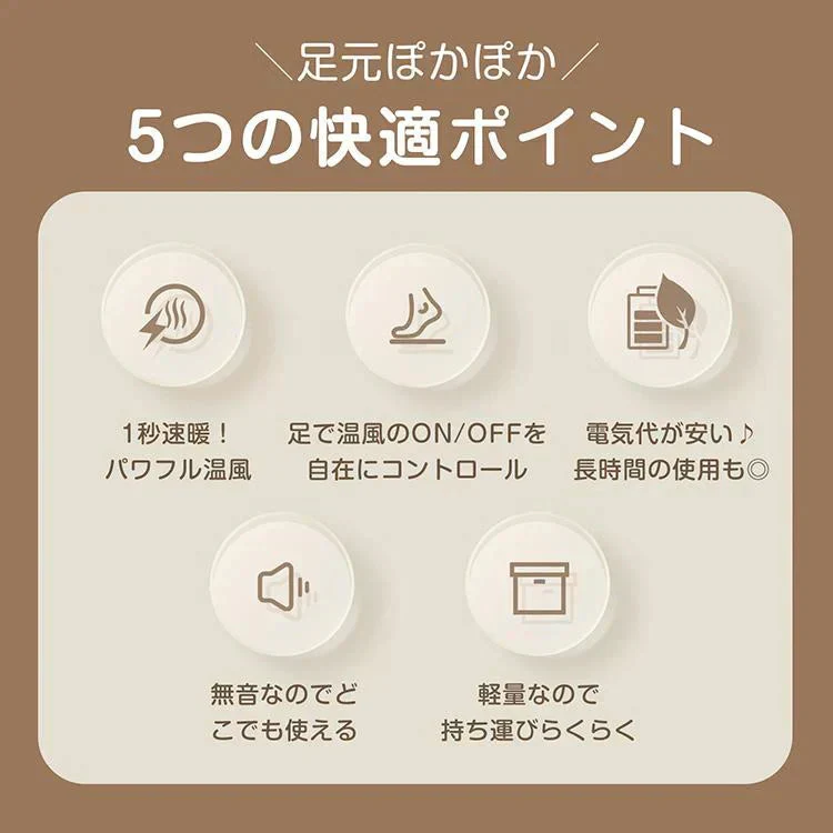 足元ヒーター フットヒーター 足元暖かグッズ 足元暖房 小型 静音 省エネ デスク下 パネルヒーター 足温器