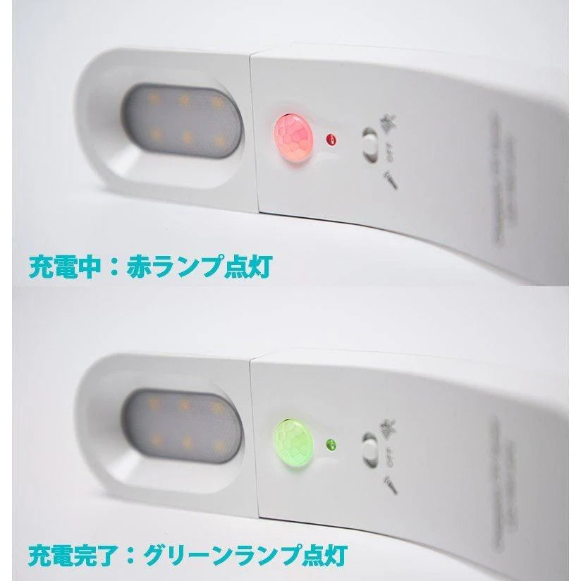 当日発送 LED人感センサーライト USB充電式 調整可能 明暗センサー 省エネ 両面テープ 階段 台所の手元灯クロゼット 寝室 玄関 洗面所 車庫 物置 廊下 w008B(本体:黒,ライト:白)