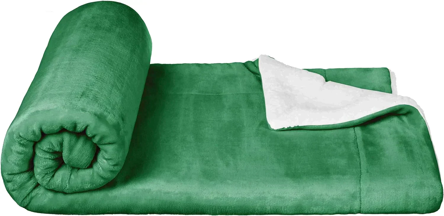 Amazonベーシック 訳あり ブランケット 127×152cm シェルパブランケット ひざ掛け グラスグリーン