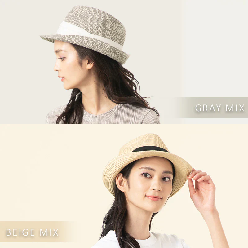 【XL58.5-61cm-グレーミックス】 【ミックスペーパーソフトHAT】
