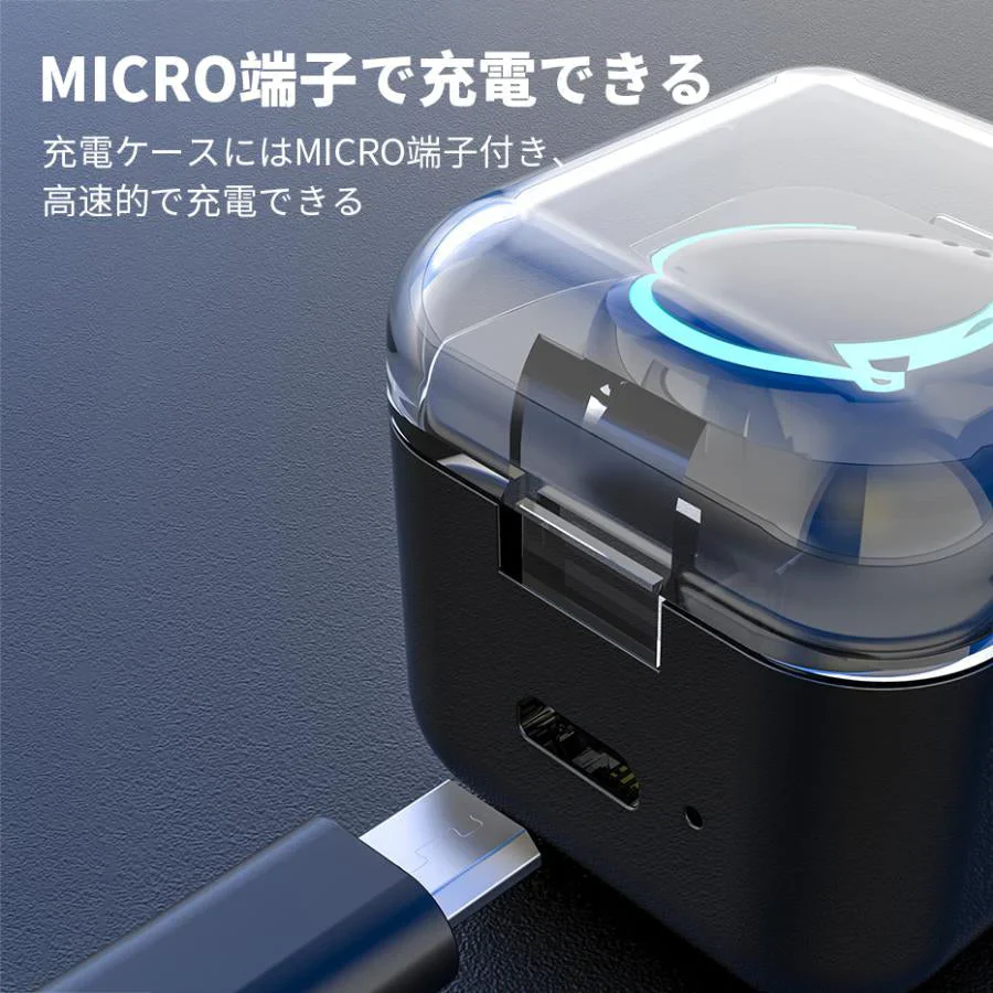 ブルートゥースイヤホン ヘッドホン 両耳 高音質 タッチタイプ　完全ワイヤレス 耳掛け式 自動ペアリング IPX7防水 Bluetooth 5.0 w595A(ブラック)