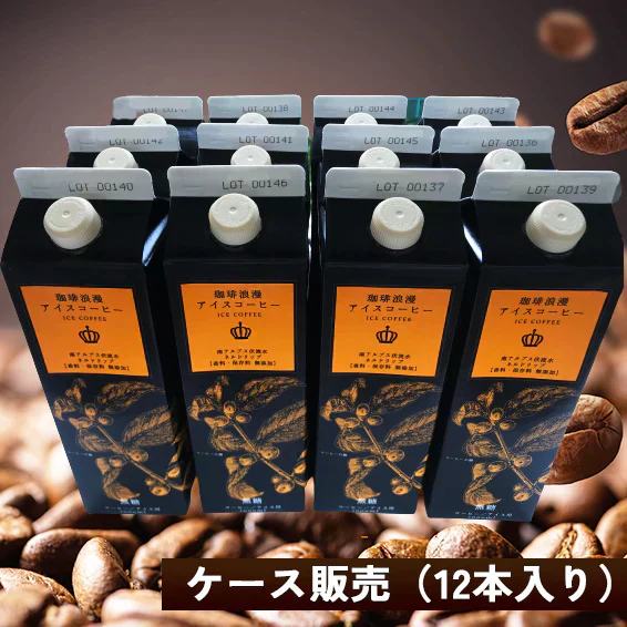 珈琲浪漫アイスコーヒー1L×12本　無糖