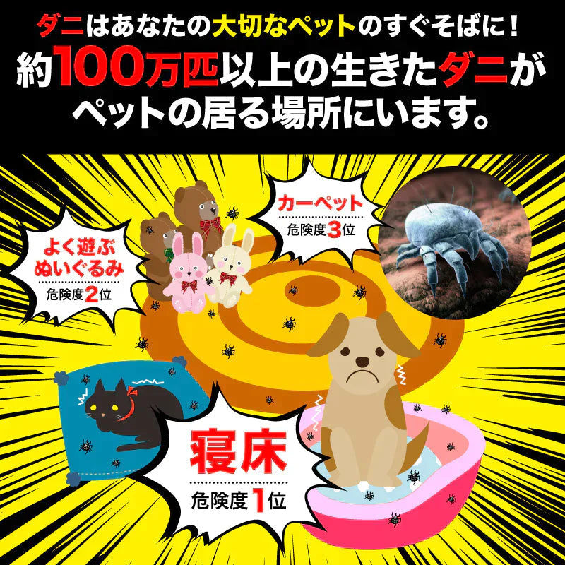 さよならダニーPET用2個セット ダニ取りシート ダニ取り ダニ捕り ダニ捕獲シート ダニ退治 ダニ対策 ダニ駆除 ダニ除け ダニ