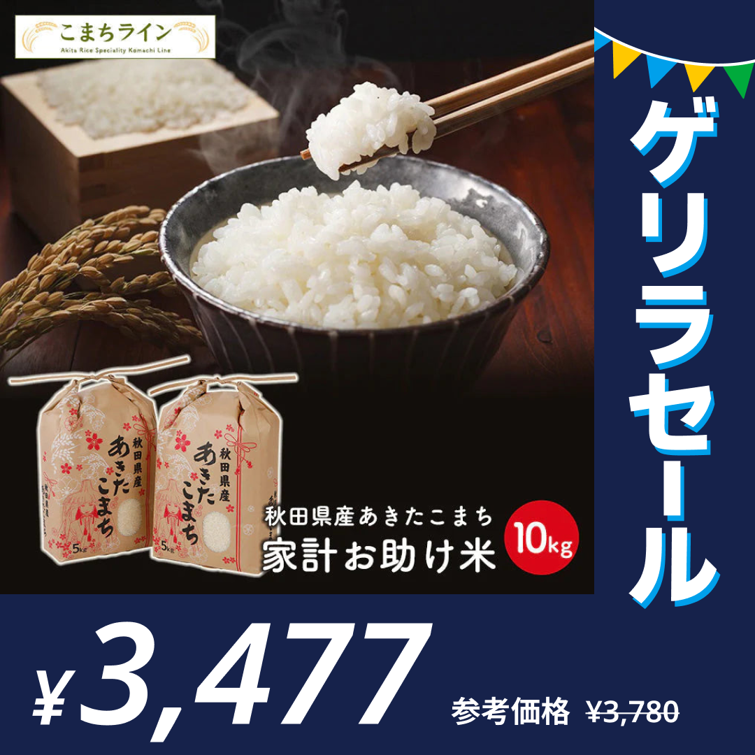 あきたこまち 10kg（5kg×2袋）家計お助け米 令和4年産【ゲリラセール】